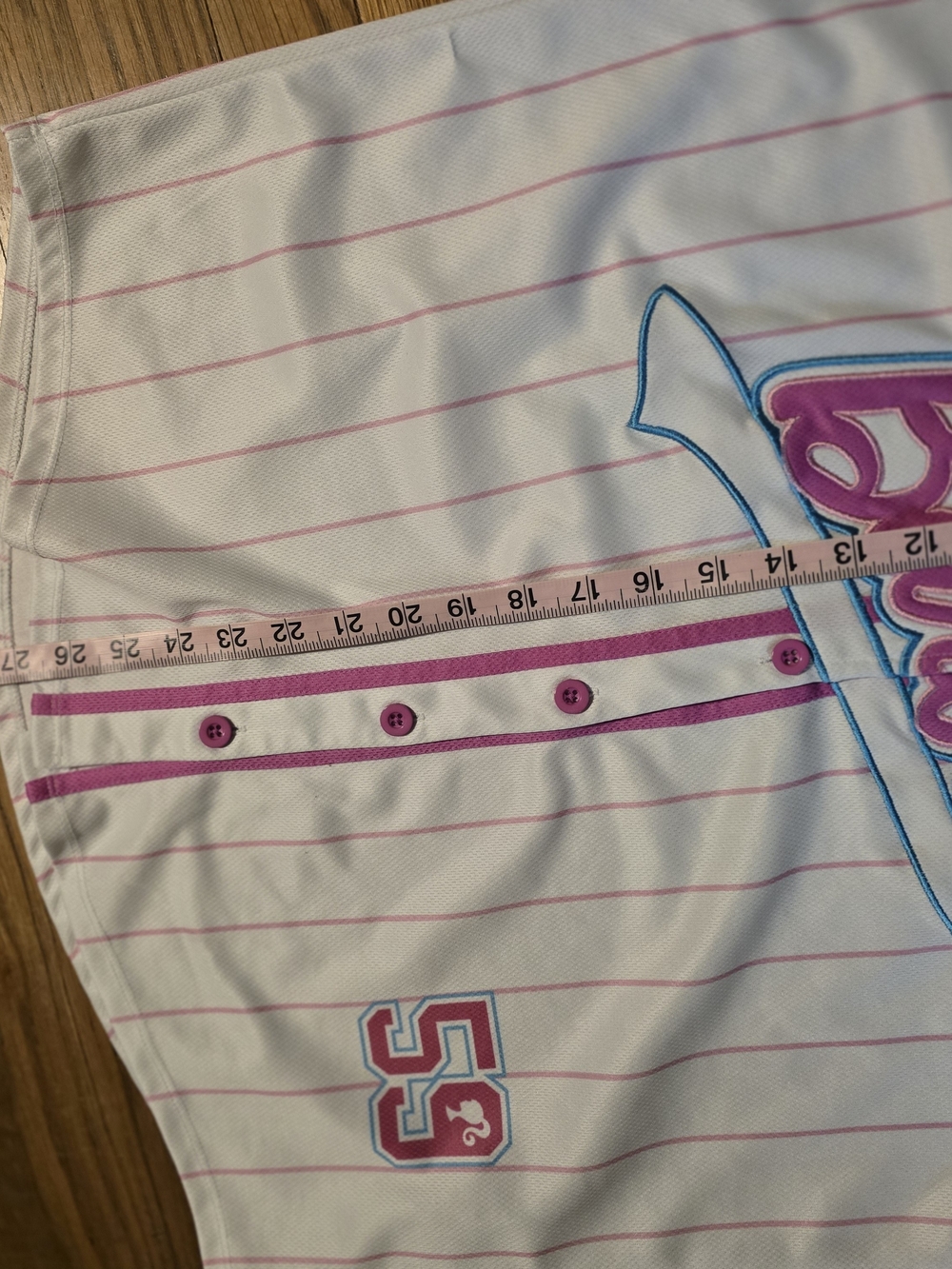 Barbie Pink & Light Blue Girls' Baseball Jersey Top - Picture 3 of 6